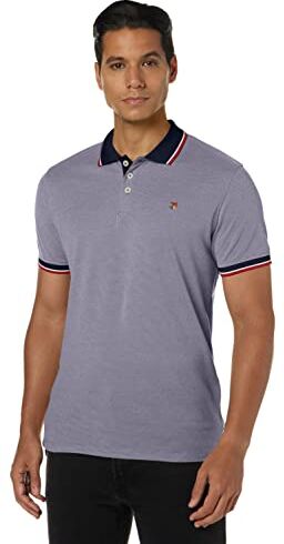 Jack & Jones JPRBLUWIN POLO SS NOOS, Polo-Shirt Uomo, Blu (Mood Indigo Fit:REG W. WHISPER WHITE), XXL