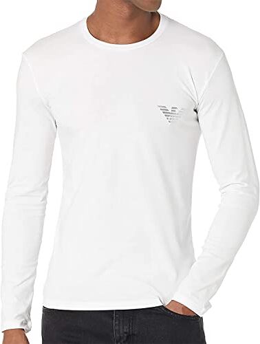 Emporio Armani Maglietta Uomo 111023 0A526, T-Shirt Manica Lunga, Girocollo (XL, Bianco)