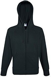 Fruit of the Loom Lightweight Hooded Sweat Jacket Felpa, Grigio (Light Graphite GL), Large Uomo