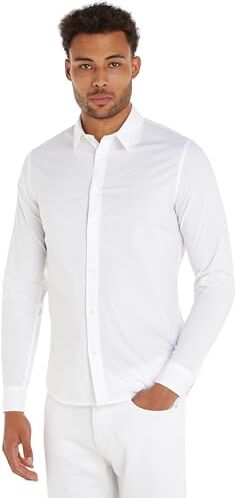 Calvin Klein Jeans Slim Stretch Shirt  Camicie Casual, Bianco (Bright White), XL Uomo