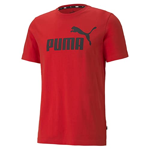 Puma Ess Logo Tee Maglietta, Rosso, L Unisex Adulto