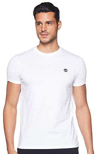 Timberland Ss Chest Tree Logo Jersey Slim Tee T-shirt, Bianco, L Uomo