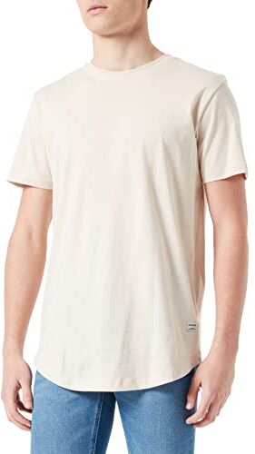 Jack & Jones JJENOA TEE SS CREW NECK NOOS, T-Shirt Uomo, Grigio (Moonbeam Fit:REG), M