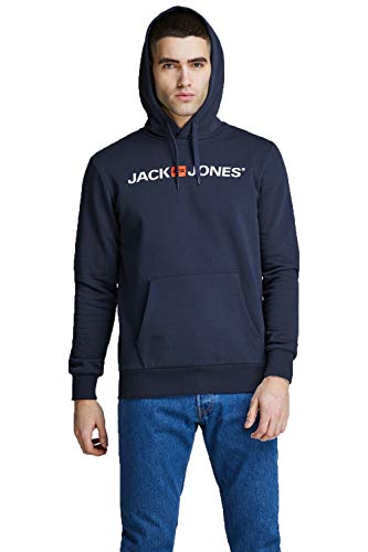 Jack & Jones Jjecorp Logo Sweat Hood Noos Regular Fit Felpa con Cappuccio, Navy Blue, XL Uomo