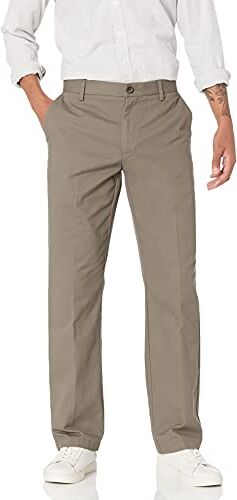 Amazon Essentials Pantaloni Chino Classici Piatti sul Davanti e Resistenti alle Pieghe (Disponibili nelle Taglie Big & Tall) Uomo, Grigio Talpa, 60W / 32L