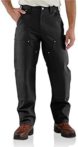 Carhartt , Pantaloni da lavoro Utility in tela Firm Duck, con doppio tessuto sul davanti, Loose Fit Uomo, Nero, W32/L34