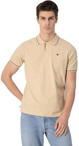 Champion Legacy Polo Gallery Light Cotton piqué C-Logo, Marrone Tortora, XXL Uomo