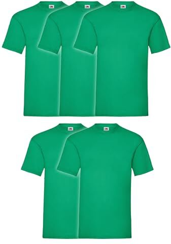 Fruit of the Loom Valueweight 5 magliette, taglie S, M, L, XL, XXL, XXXL, diversi set di colori selezionabili, verde pallido, 3XL