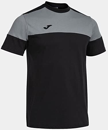 Joma Maglia a Manica Corta Uomo Crew V Nero Grigio