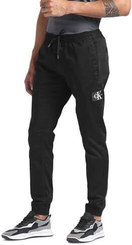 Calvin Klein Men's SKINNY MONOLOGO BADGE CHINO Chinos, Ck Black, 3XL