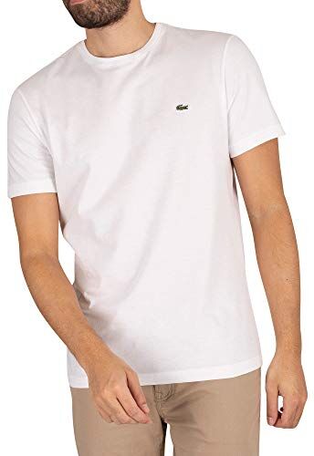 Lacoste Maglietta, Manica corta, Uomo, Bianco (Blanc Weiß (001 BLANC)), L