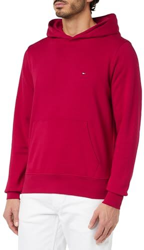 Tommy Hilfiger Flag Logo Hoody  Maglie Pesanti, Rosso (Royal Berry), L Uomo