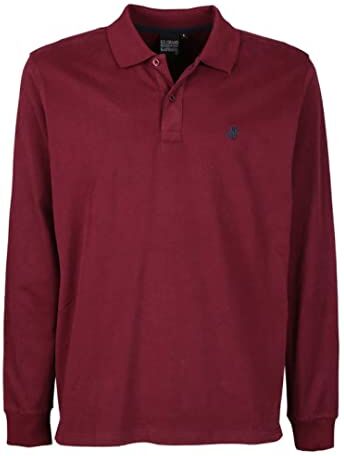 U.S. Grand Polo Equipment & Apparel Polo da Uomo a Manica Lunga in 100% Puro Cotone Regular Fit Tinta Unita M L XL XXL (L Bordeaux)