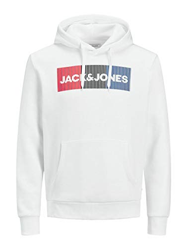 Jack & Jones Jjecorp Logo Sweat Hood Noos Felpa, Bianco, S Uomo