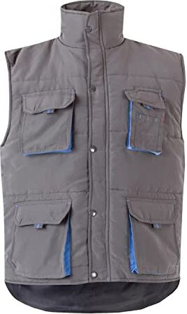 Velilla 205902 Gilet imbottito bicolore multitasche, grigio e celeste, taglia S