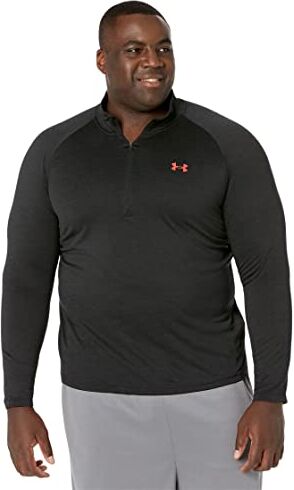 Under Armour Men's Standard Tech 2.0 1/2 Zip, (005) Black / / Radio Red, Small