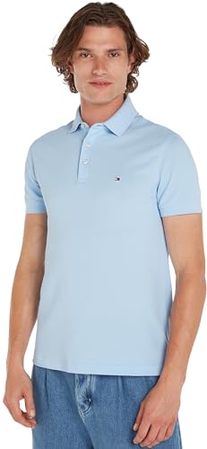 Tommy Hilfiger 1985 SLIM POLO, S/S Polos Uomo, Blu (Kingly Blue), M