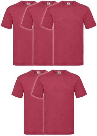 Fruit of the Loom Valueweight Confezione da 5 T-Shirt da uomo, con sacca MyShirt in omaggio, M