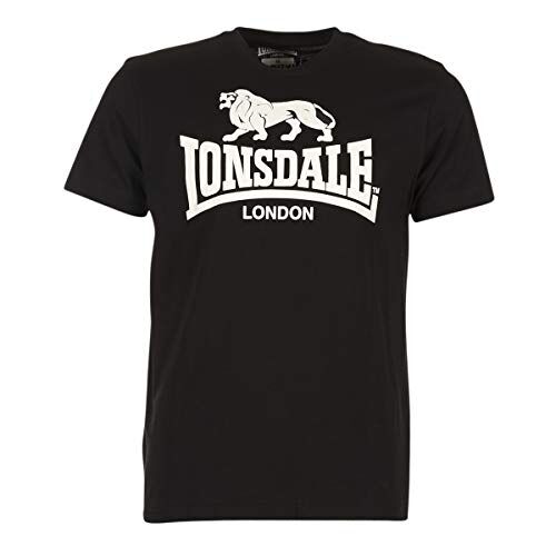 Lonsdale Maglietta da Uomo con Logo, Nero, XXXXL