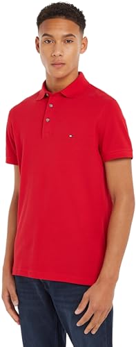 Tommy Hilfiger 1985 SLIM POLO, S/S Polos Uomo, Rosso (Primary Red), XXL