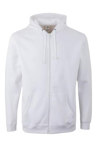 Mukua Sf270u Felpa con Cappuccio e Zip, Bianco, M Unisex-Adulto