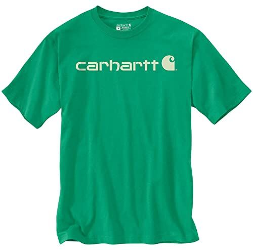 Carhartt T-Shirt Pesante, Vestibilità Comoda, Manica Corta, Grafica Del Logo, Uomo, Verde (Malachite), S