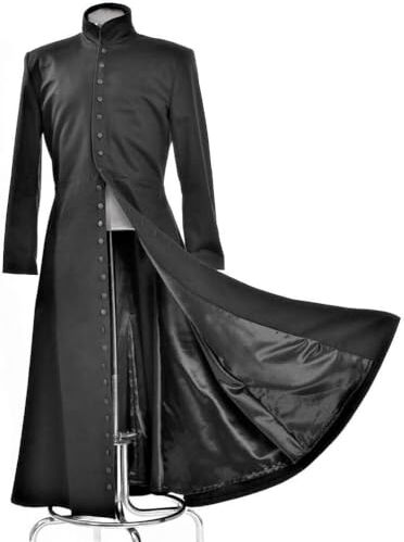 DELURA Costume cosplay Neo Trench lungo nero / 182 (Color : X-Large)