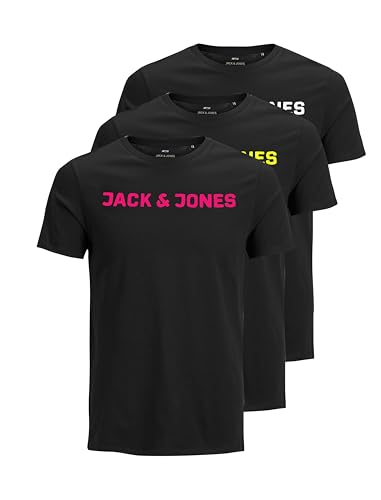Jack & Jones logo JJECORP Tee SS Crew Neck Maglietta da uomo a girocollo, confezione risparmio, con stampa grafica, XXXL