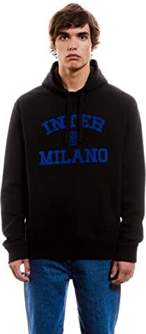 Inter , Felpa con Cappuccio Unisex-Adulto, Nero, M