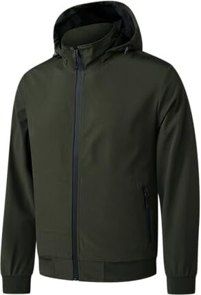 TONY BACKER Giacca Leggero Uomo Giubbotto Casual Giubbino Bomber Leggera Casual da Uomo Primavera/Estate/Autunno (IT, Testo, XL, Regular, Regular, VERDE-1502)