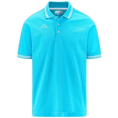 Kappa LOGO MALTAX 5 MSS POLO UOMO PIQUET COTONE T-SHIRT MAGLIA REGULAR 302MX50 Taglia M Colore principale Turquoise-White