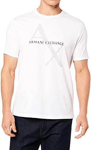 Armani T-shirt Classica In Cotone Con Logo, T-shirt Uomo, Bianco, XS