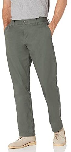 Amazon Essentials Pantaloni Chino Classici Piatti sul Davanti e Resistenti alle Pieghe (Disponibili nelle Taglie Big & Tall) Uomo, Verde Oliva, 38W / 34L