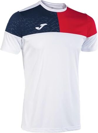 Joma Maglia a Manica Corta Uomo Crew V Bianco Rosso Blu Navy