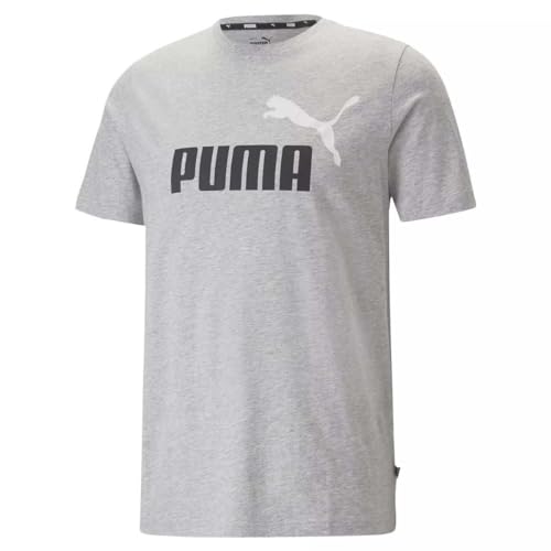 Puma Ess+ 2 col Logo Tee, Unisex, Grigio Chiaro