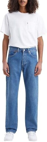 Levis 501 Original Fit, Jeans Uomo, Basil Barton Springs, 32W / 30L