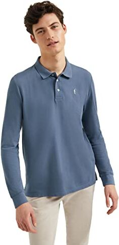 Polo Club Polo a Maniche Lunghe Blu Denim con Ricamo Rigby Go Uomo