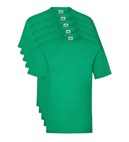 Fruit of the Loom Valueweight 5 Pack T-Shirt, Verde (Kelly Green 47), XX-Large (Taglia Produttore: 2 X-L) (Pacco da 5) Uomo