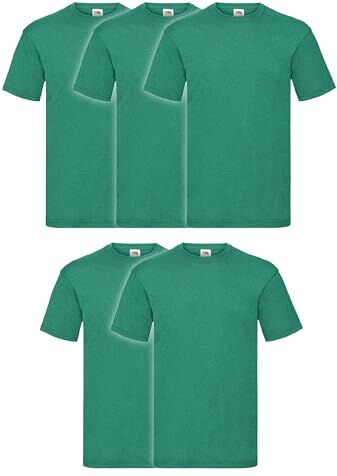 Fruit of the Loom Valueweight Confezione da 5 T-Shirt da uomo, con sacca MyShirt in omaggio, XXXL