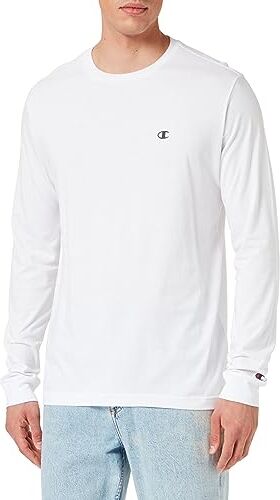 Champion Legacy Basics L-S Crewneck Maglietta a Manica Lunga, Bianco, XL Uomo FW23