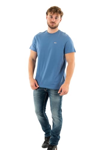 Tommy Jeans TJM SLIM JERSEY C NECK EXT, S/S Knit Tops Uomo, Blu (Charmed), 3XL