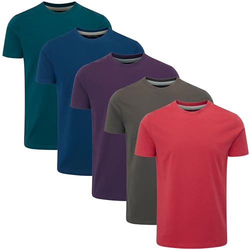 Wilson Confezione da 5 T-Shirt Girocollo Semplice (L, Core Essentials Type 23)