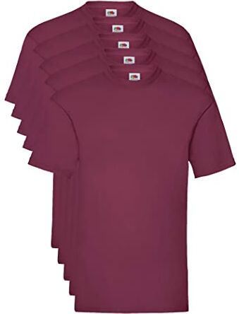 Fruit of the Loom Valueweight 5 Pack T-Shirt, Rosso (Burgundy 41), XX-Large (Taglia Produttore: 2 X-L) (Pacco da 5) Uomo