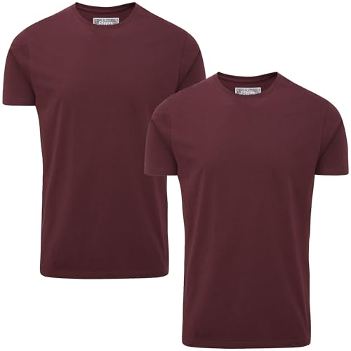 Wilson Confezione da 2 T-Shirt Girocollo (XL, Dark Port)