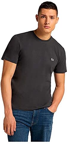 Lee Ss Patch Logo Tee, T-shirt Uomo, Nero (Washed Black), M