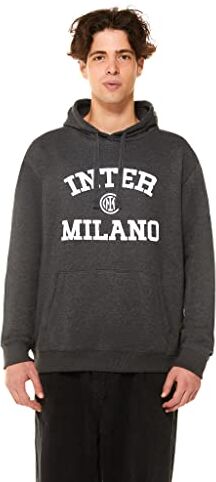 Inter , Felpa con Cappuccio Unisex-Adulto, Grigio, XXL