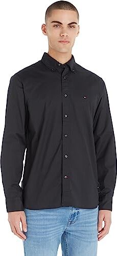 Tommy Hilfiger Camicia Uomo Core Flex Maniche Lunghe, Nero (Black), XXL