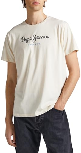 Pepe Jeans Eggo N, T-Shirt Uomo, Beige (Ivory),S