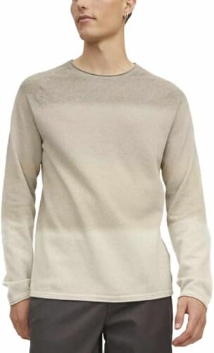 Jack & Jones Jjehill Knit Crew Neck Noos Felpa, Oatmeal/Detail: Grafico, L Uomo