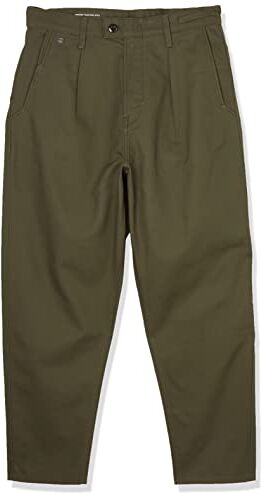 G-STAR RAW Unisex Pleated Chino Relaxed Donna ,Verde scuro (shadow olive ), 32W / 32L